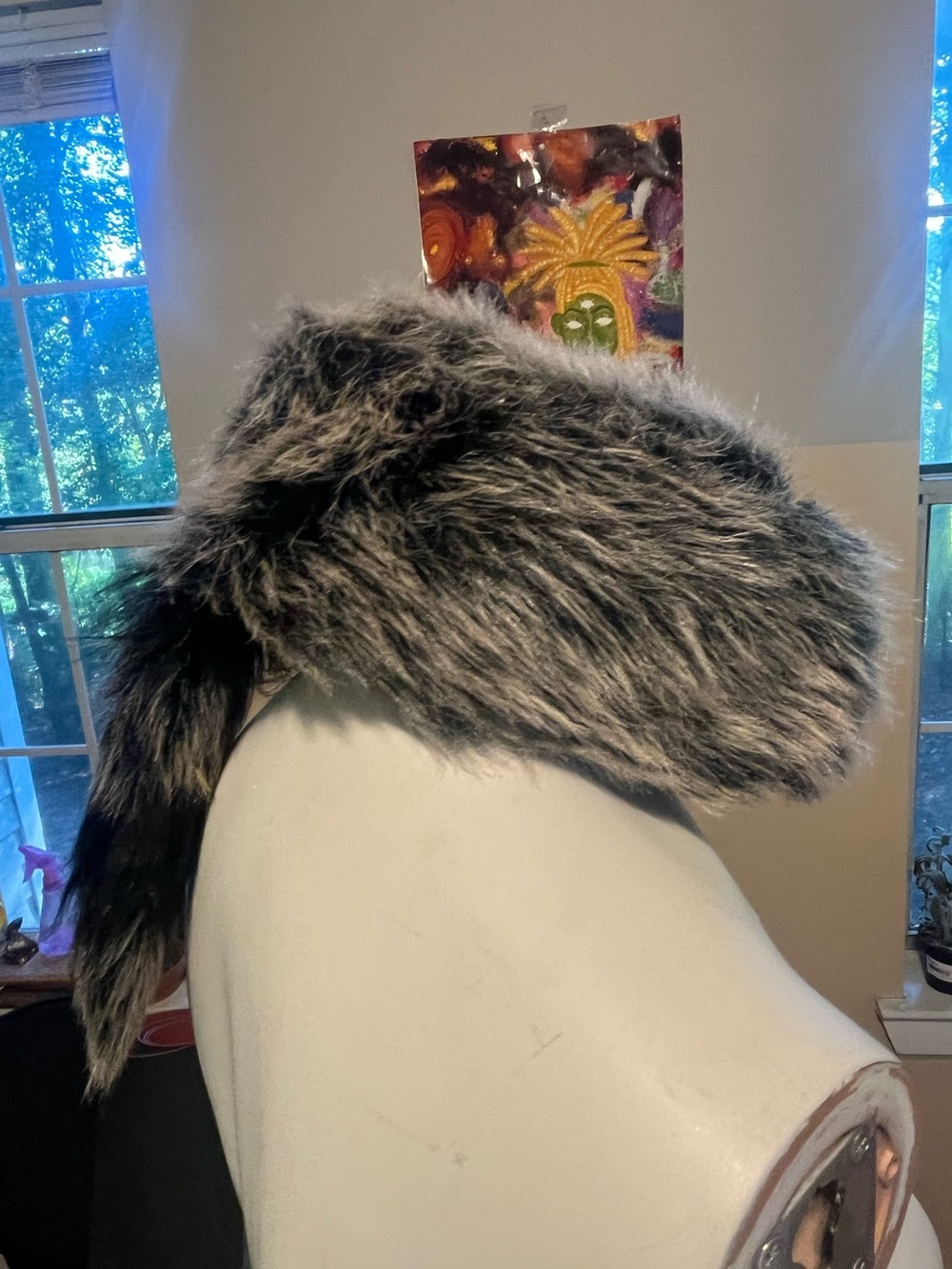 Plush Faux Fur Trapper Hat - Gray